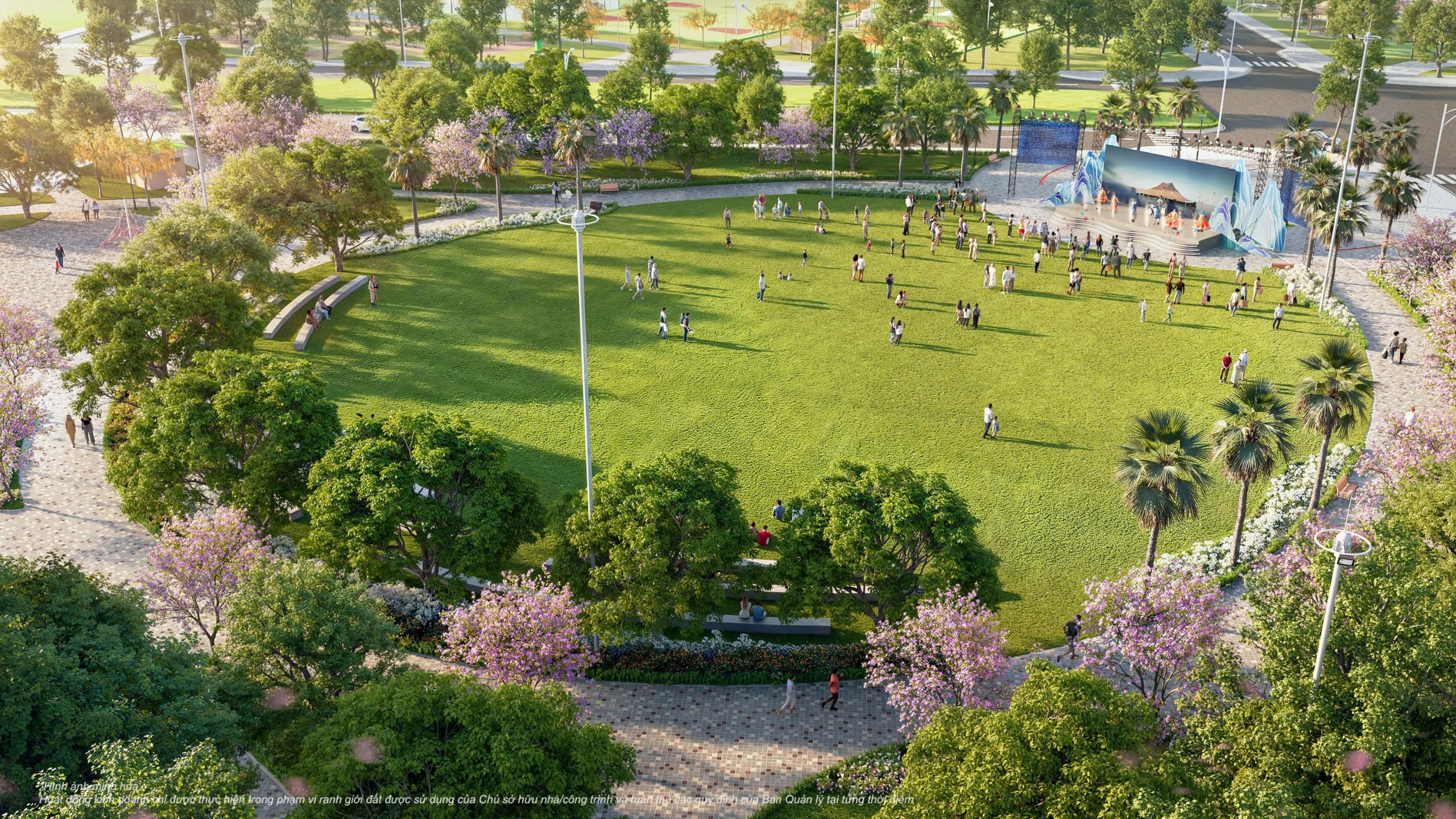 Phối cảnh công viên vui chơi trẻ em và thanh thiếu niên